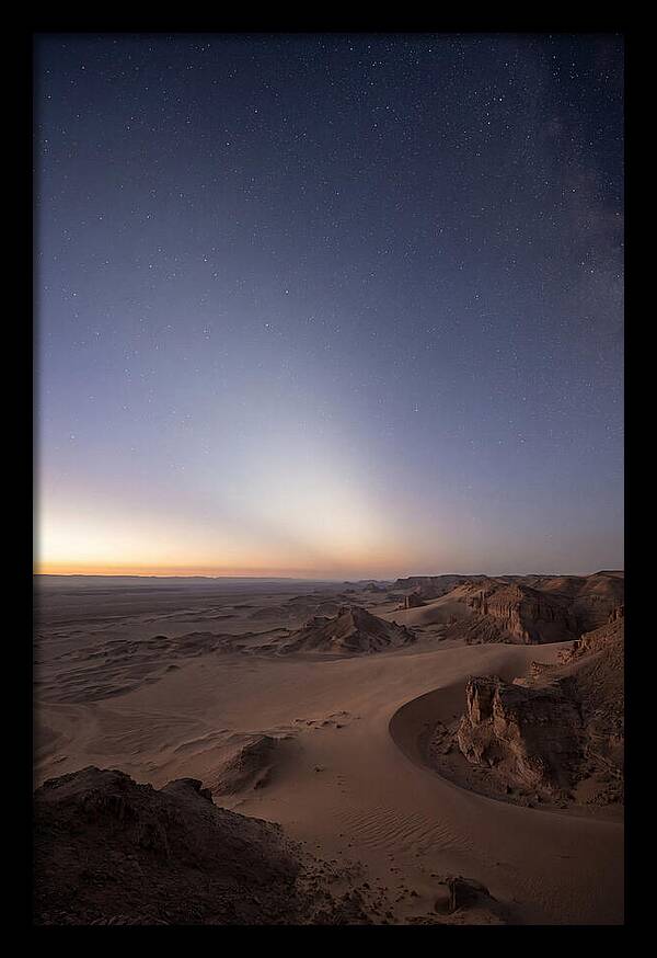 Zodiacal Light Over Desert Dunes