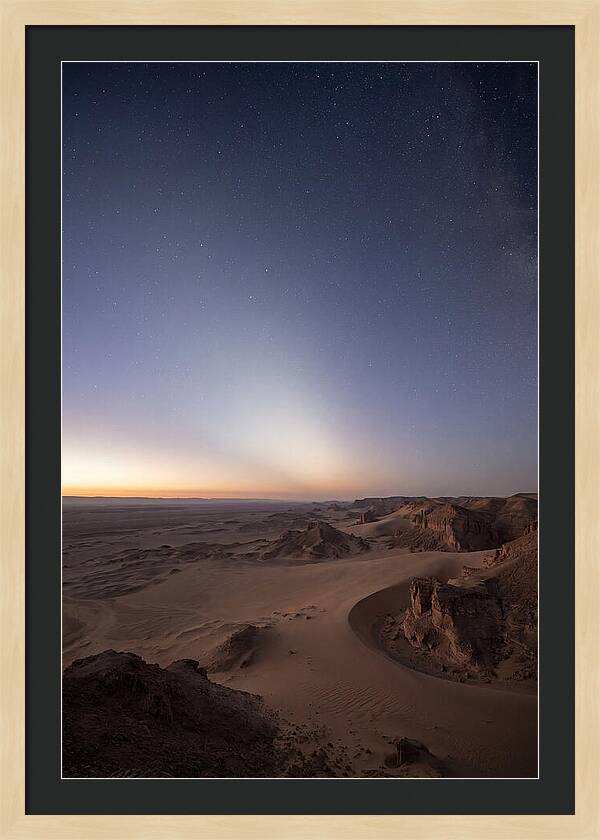 Zodiacal Light Over Desert Dunes
