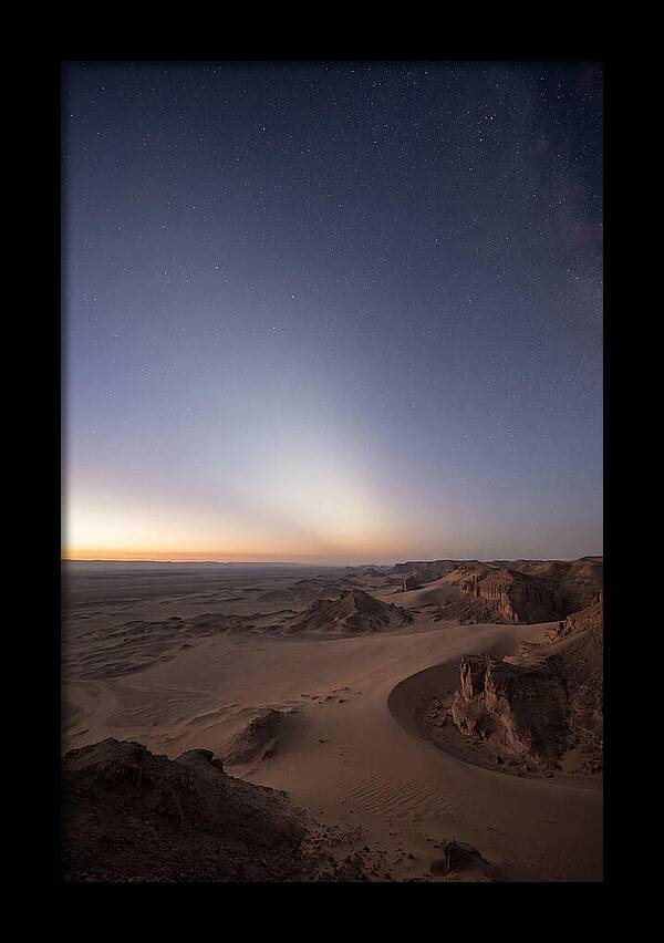 Zodiacal Light Over Desert Dunes