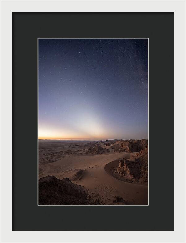 Zodiacal Light Over Desert Dunes