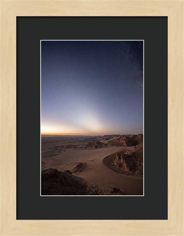Zodiacal Light Over Desert Dunes