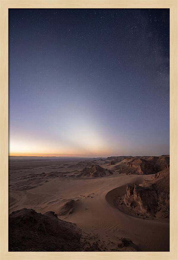 Zodiacal Light Over Desert Dunes