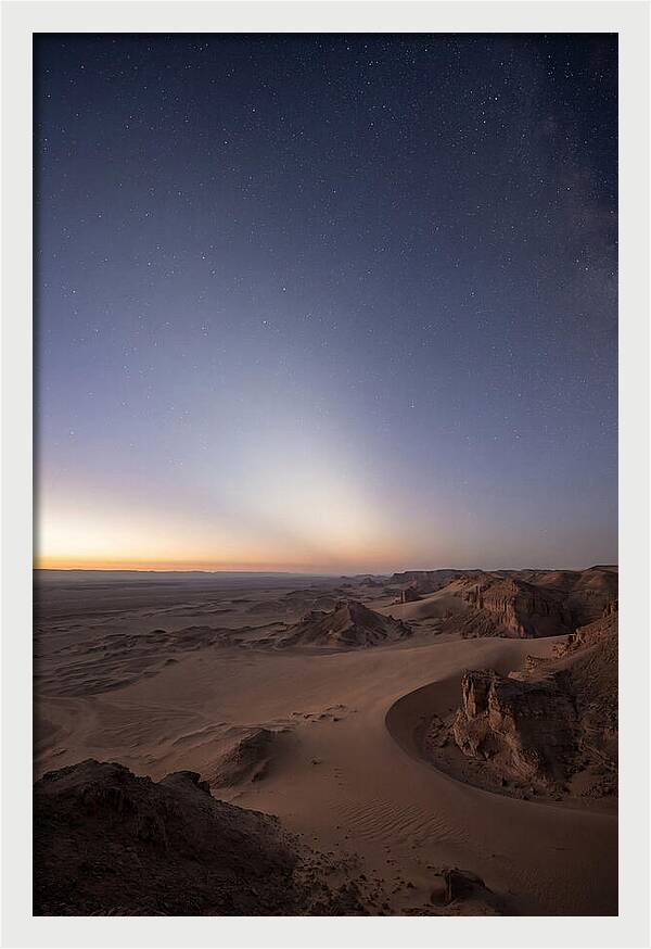 Zodiacal Light Over Desert Dunes