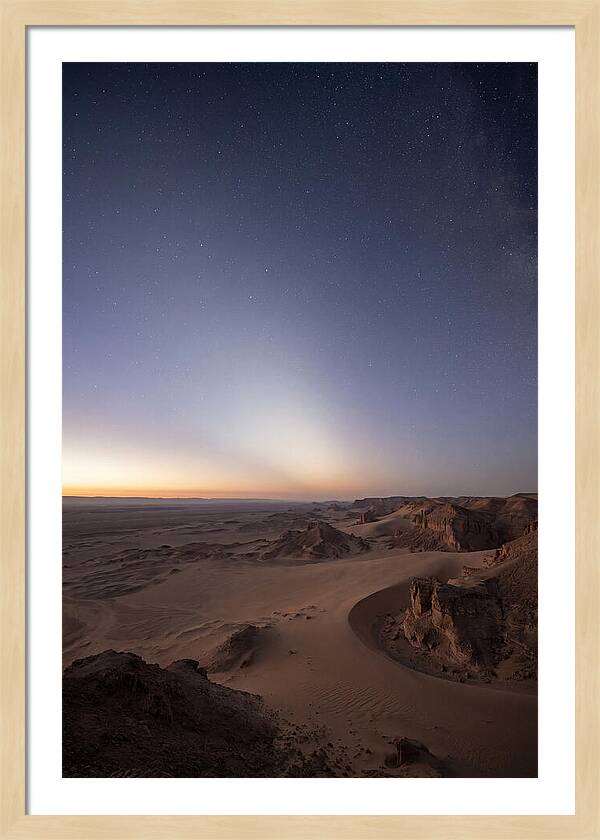 Zodiacal Light Over Desert Dunes