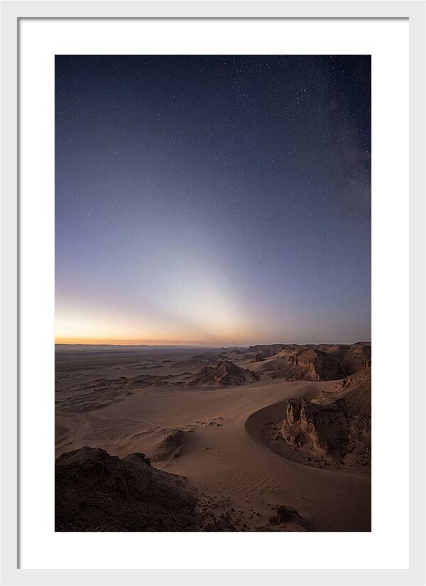Zodiacal Light Over Desert Dunes