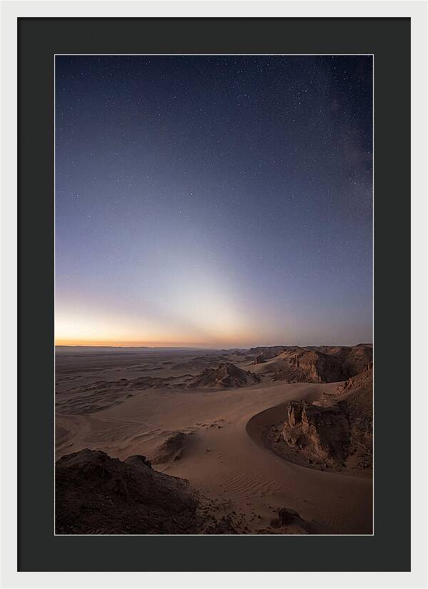 Zodiacal Light Over Desert Dunes