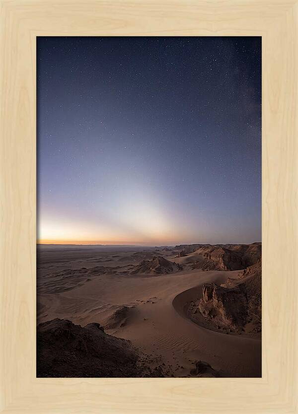 Zodiacal Light Over Desert Dunes