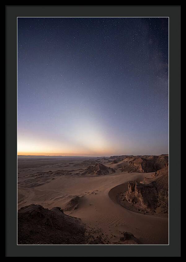 Zodiacal Light Over Desert Dunes