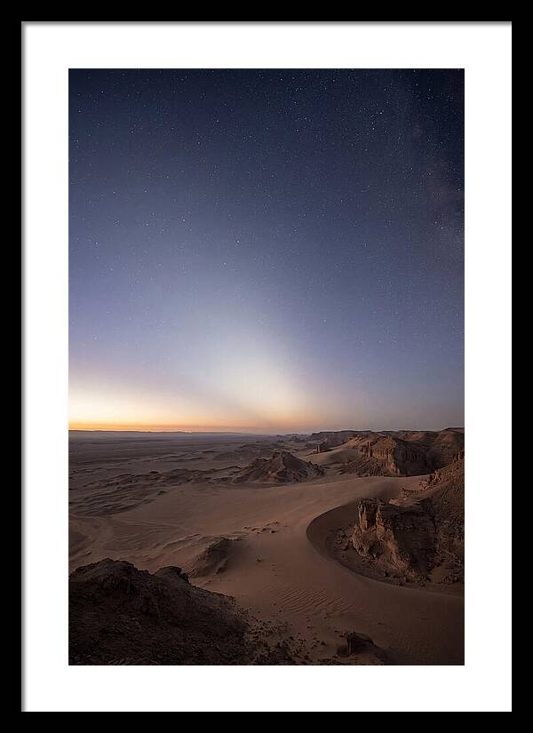 Zodiacal Light Over Desert Dunes