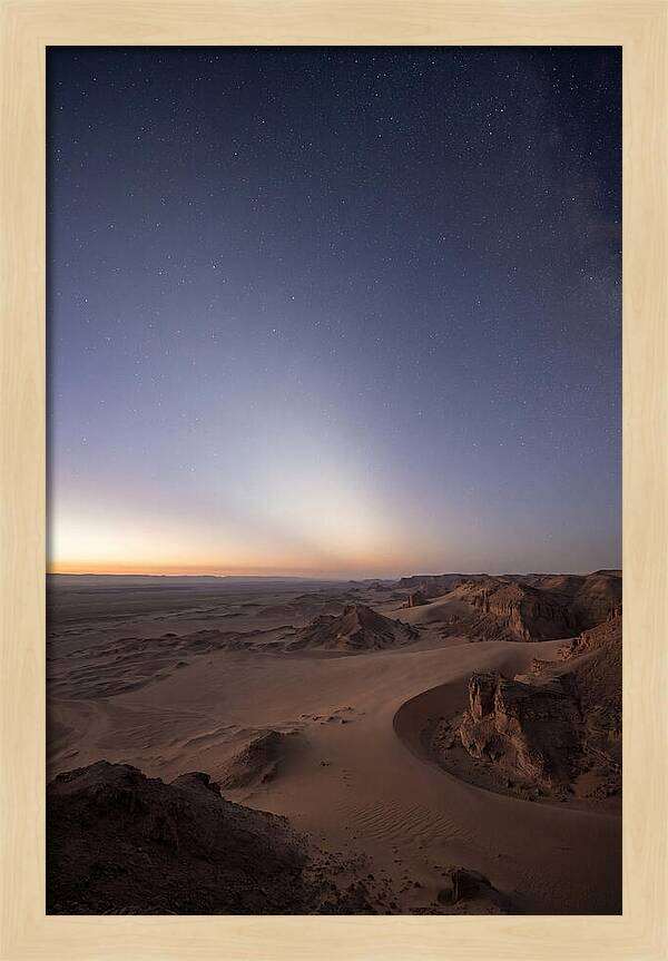 Zodiacal Light Over Desert Dunes