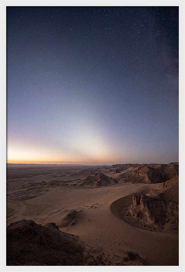 Zodiacal Light Over Desert Dunes
