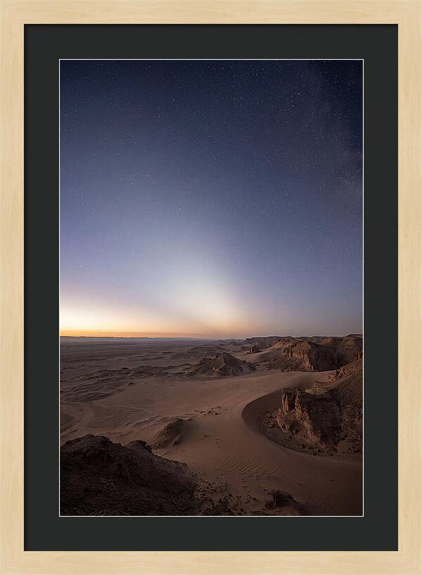 Zodiacal Light Over Desert Dunes