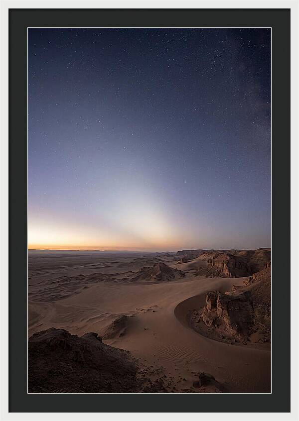 Zodiacal Light Over Desert Dunes