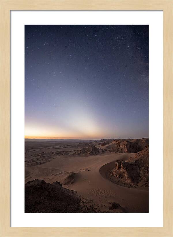 Zodiacal Light Over Desert Dunes