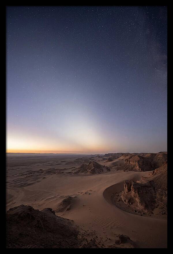Zodiacal Light Over Desert Dunes