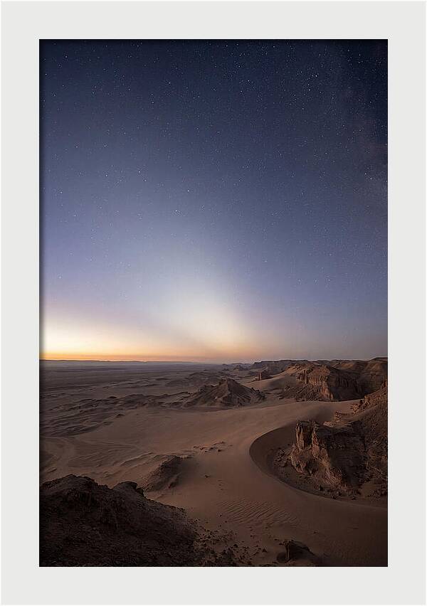 Zodiacal Light Over Desert Dunes