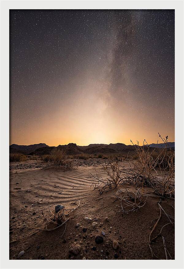 Zodiacal Light Over Desert Landscape