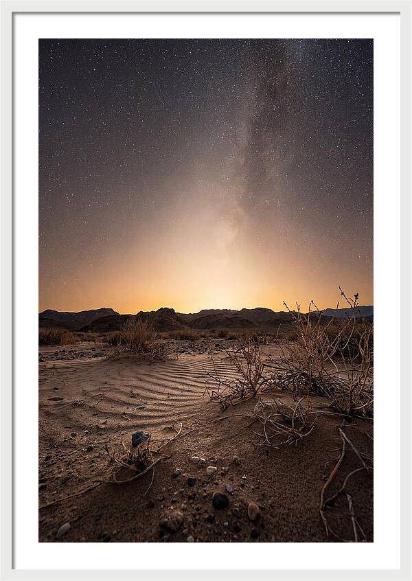 Zodiacal Light Over Desert Landscape