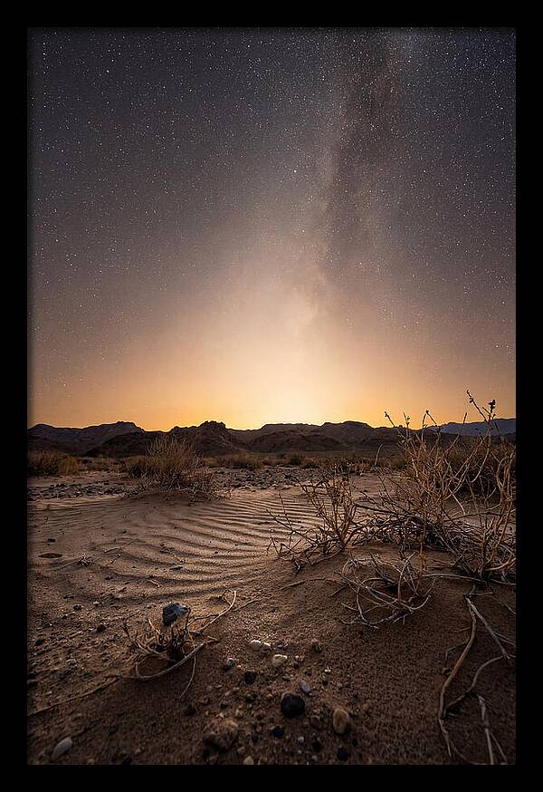 Zodiacal Light Over Desert Landscape